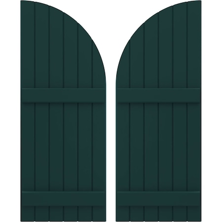 Ekena Millwork Americraft 6-Board (2 Batten) Wood Joined Board-n-Batten Shutters w/ Arch Top, ARW101BQ621X71FGH, PR ARW101BQ621X71FGH